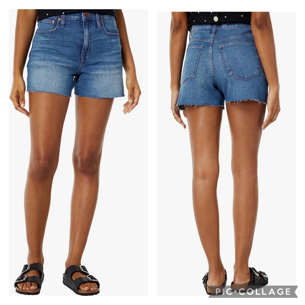 Madewell High-Rise Frayed Lavista Wash Denim Shorts Size 29